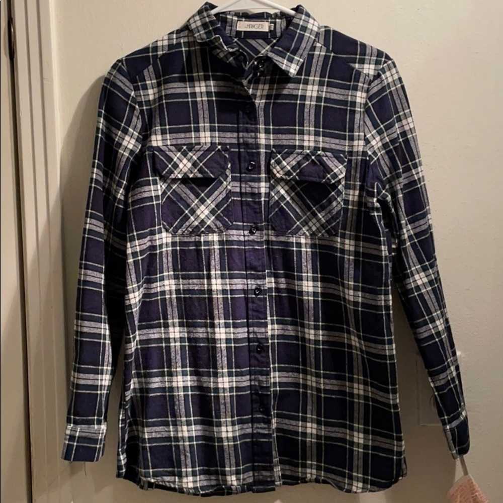 The Hanger Navy Button-down Flannel